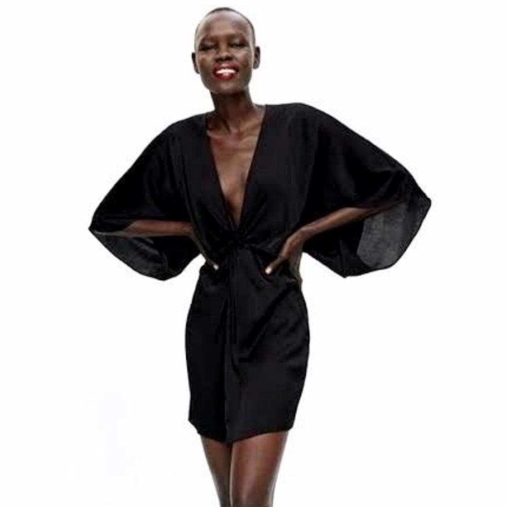ZARA Black Kimono Sleeve Dress